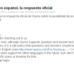 ¿Quora hablará español?