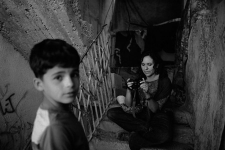 Marcela Turati in Aida Refugee Camp
