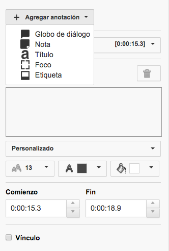 anotacion youtube