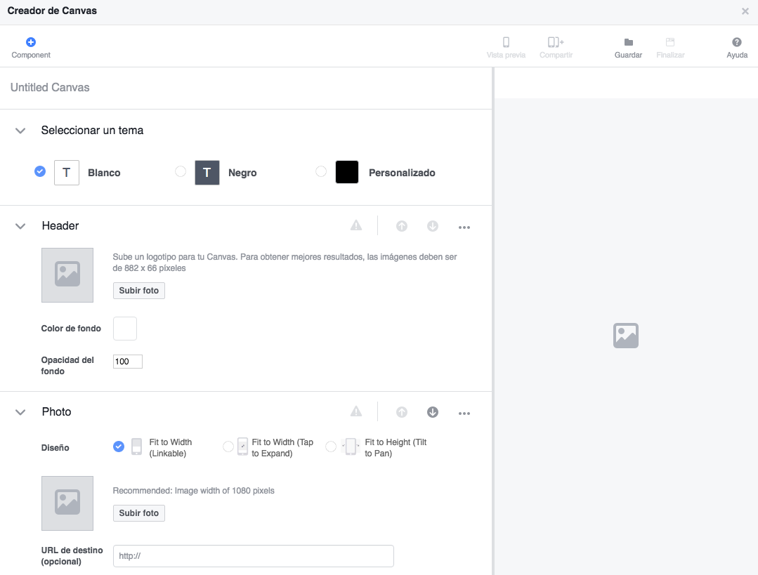 crear un canvas en facebook web