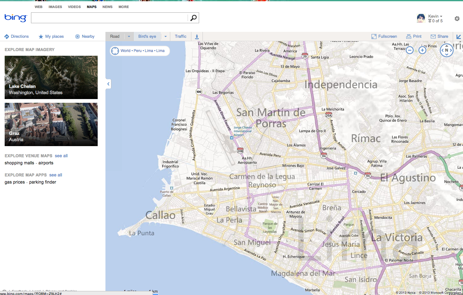 Mapas de Bing