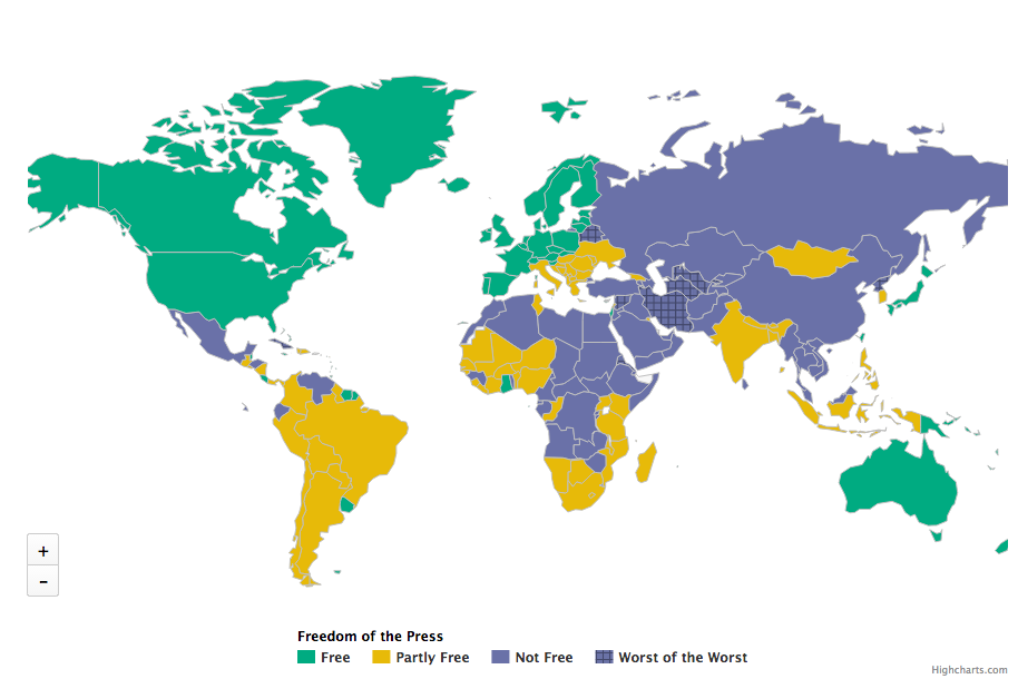 Mapa Libertad de prensa
