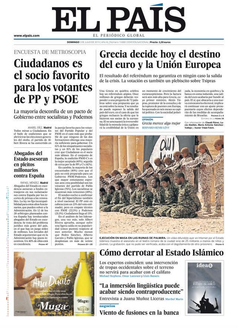 Portada de El País
