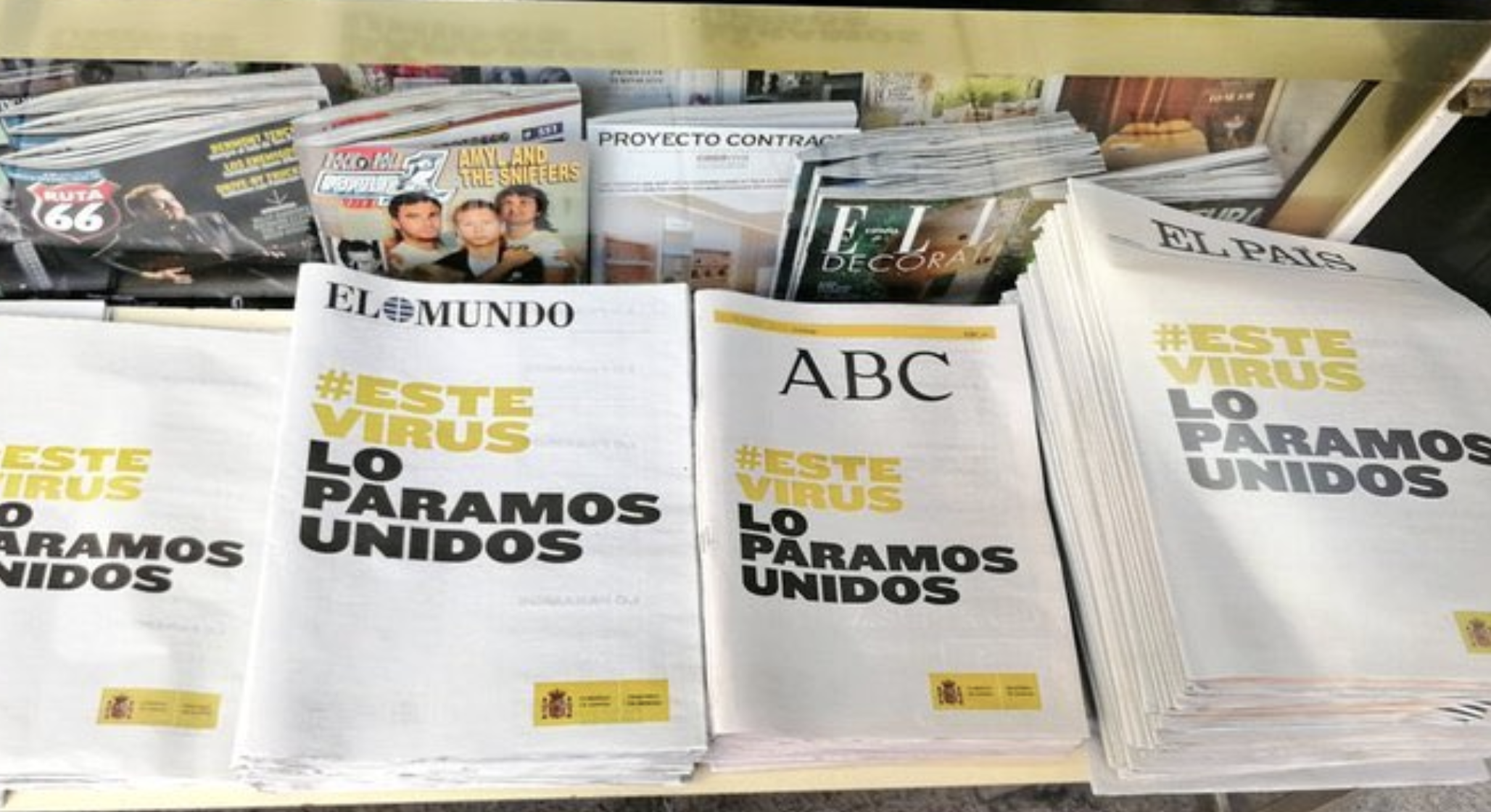 Diarios españoles publican la misma portada con la frase  #EsteVirusLoParamosUnidos para prevenir coronavirus - Clases de Periodismo